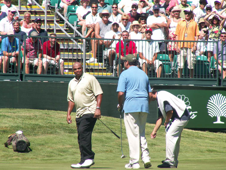 Celebrity Golf Photos Brad Garrett and Charles Barkley